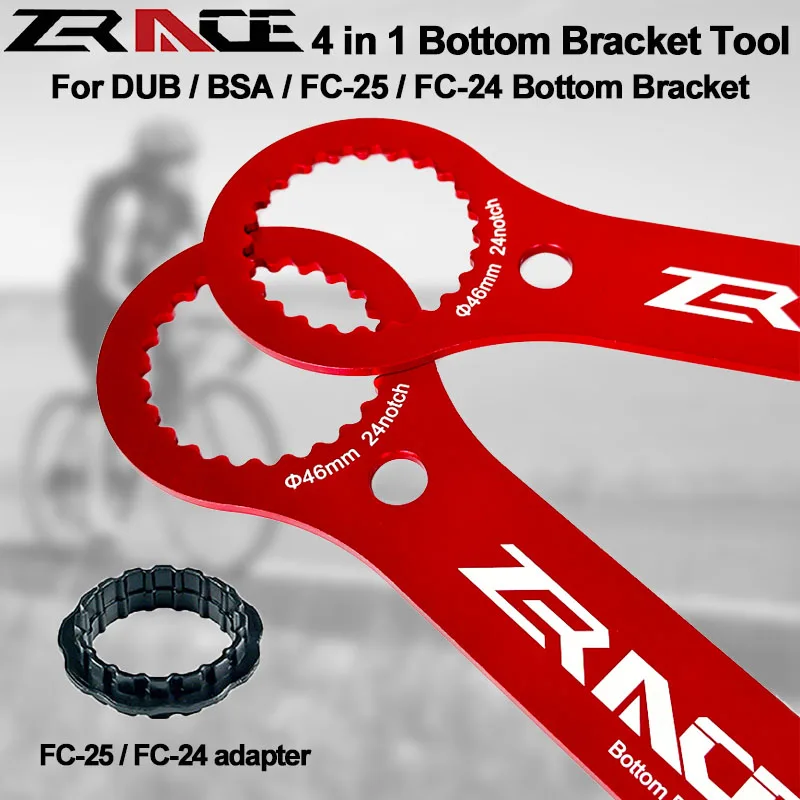 ZRACE 4 in 1 Bottom Bracket Wrench Multi Tool Al Alloy Central Movement Bike Tools for SRAM DUB SHIMANO BSA / FC-25 / FC-24 BB