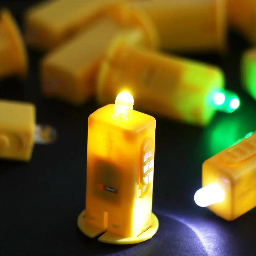 10 Uds linterna de luz electrónica mecha LED Material DIY lámpara integrada linterna luz miniatura mechas amarillas lámpara linterna de papel