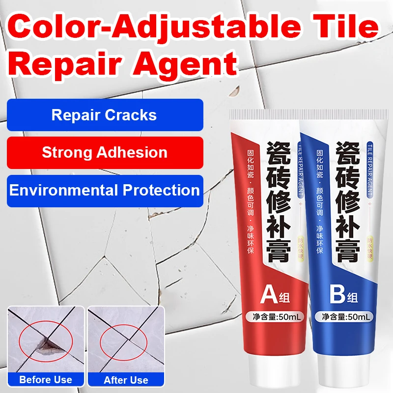Tile Crack Hole Repair Agent for Porcelain Marble Glazed Slate Crack and Pit Repair Floor Tile Adhesive Kit