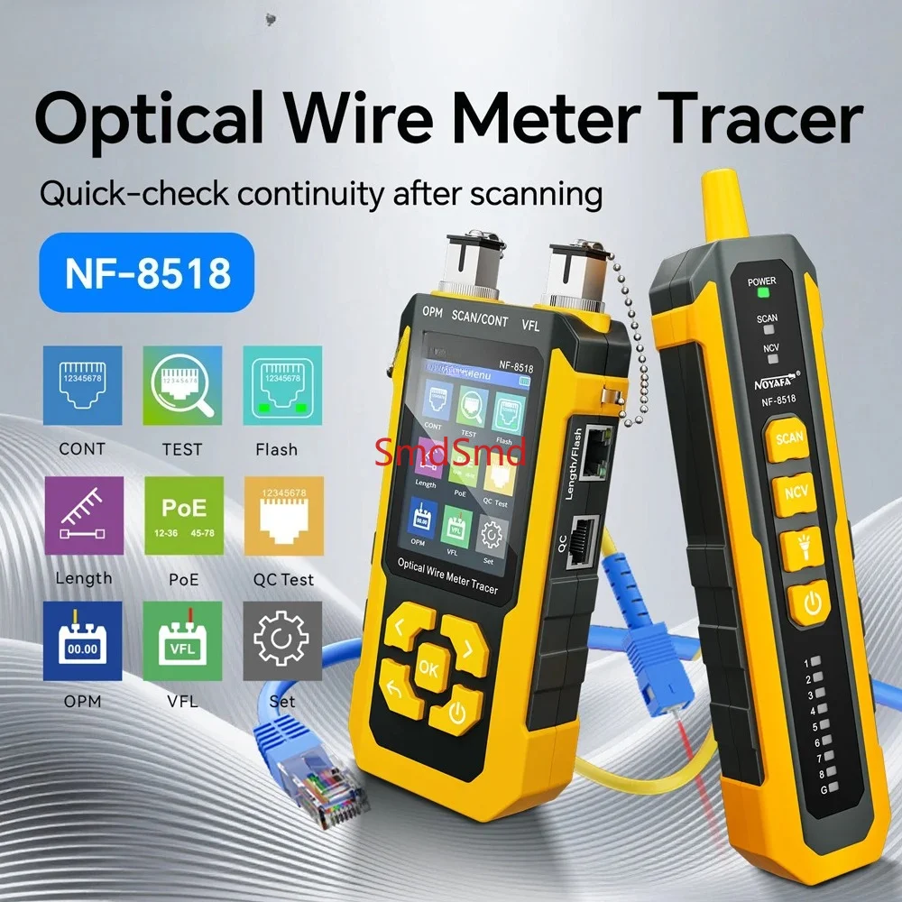 NF-8518 Network Cable Tester Optical Wire Tracer with OPM VFL POE NCV Port Flash Length Measurement