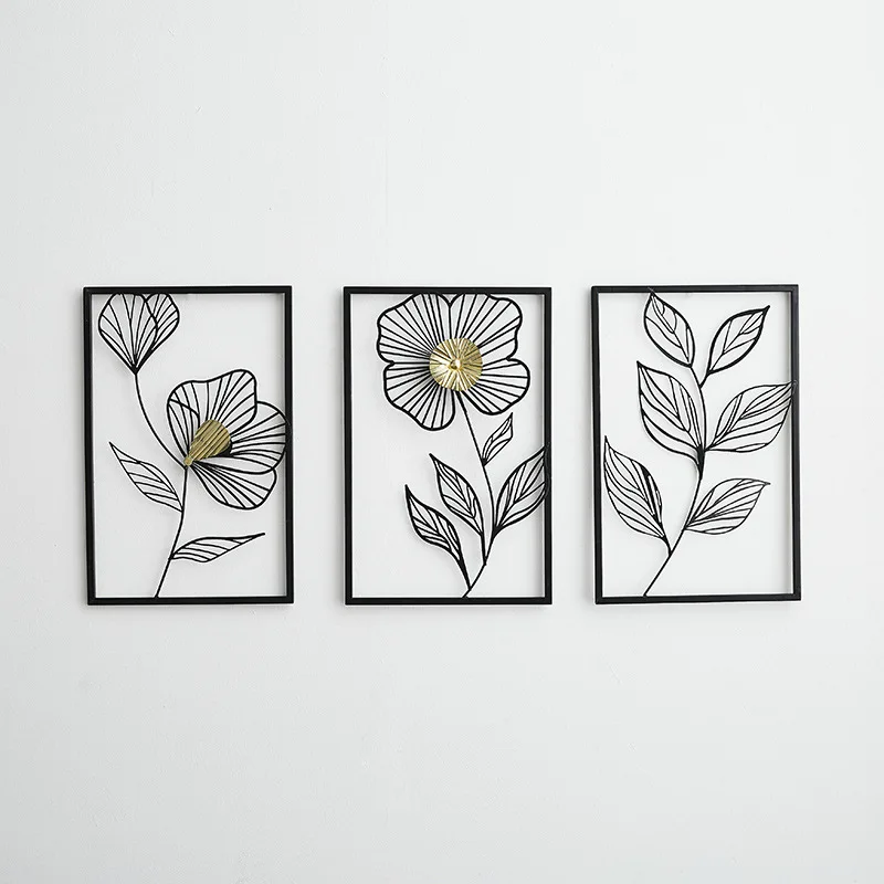 

Nordic style simple art wrought iron flower wall decoration living room entrance decoration housewarming new home opening gift