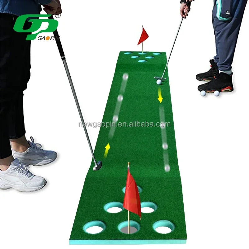 Custom Mini  Course Practice Outdoor Indoor Artificial Grass Golf Putting Mat 12 Holes Golf Game Putting Green