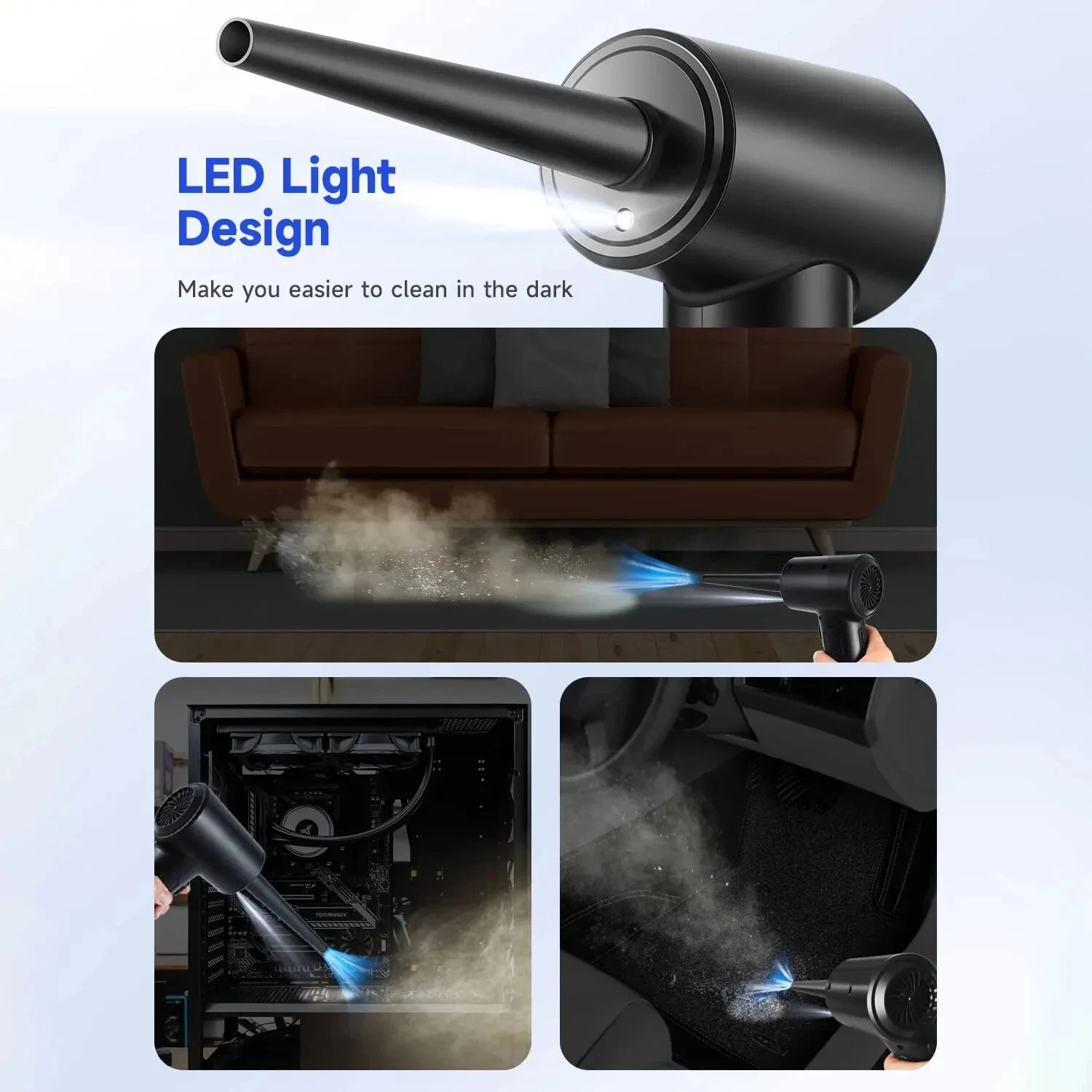 Dépoussiéreur à air comprimé électrique sans fil aste, souffleur d'air comprimé pour livres, ordinateur, clavier, appareil photo, voiture, maison