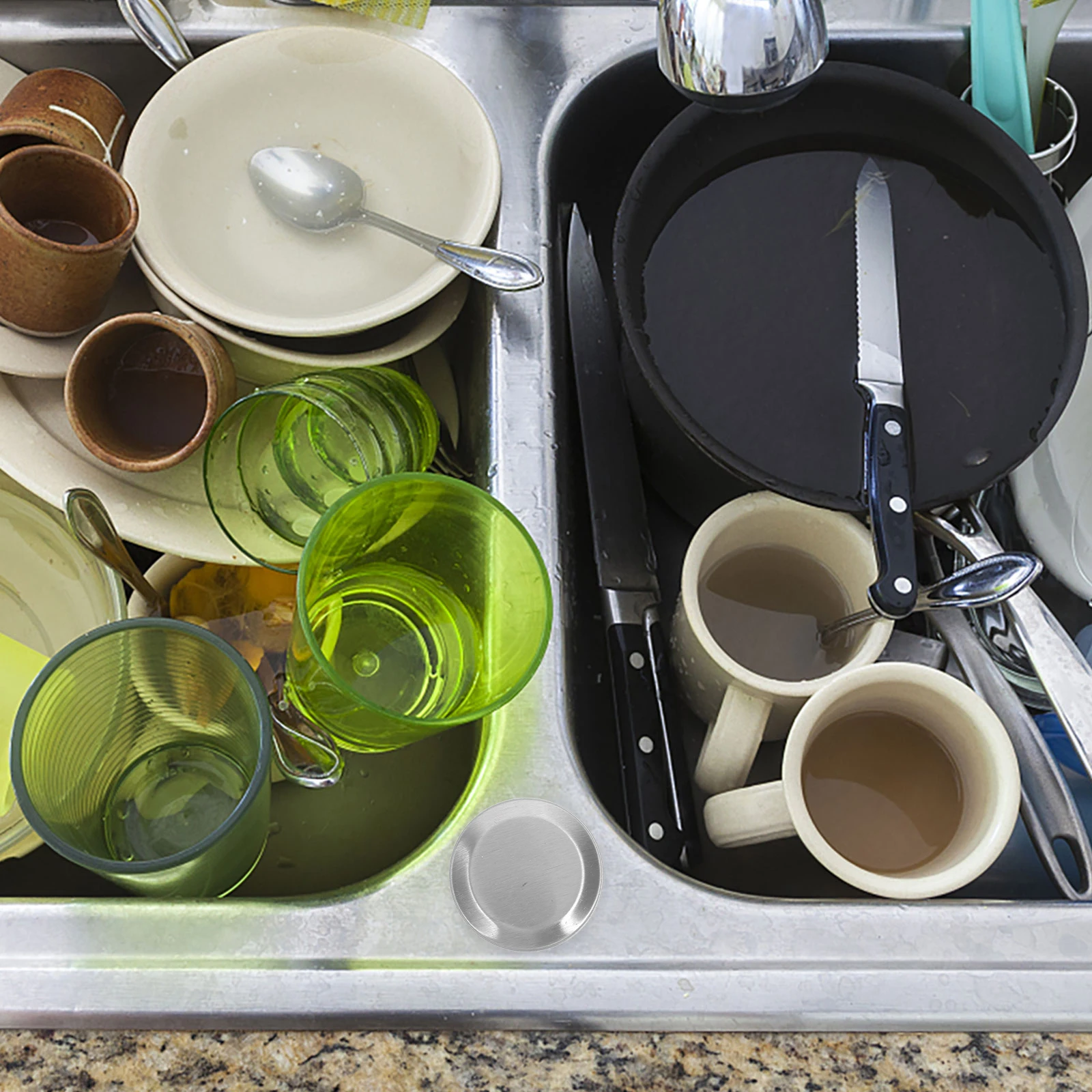 

10pcs Stainless Steel Sink Hole Cover Kitchen Accessories Sealing Cap For Tap Drain Soap Dispenser Utility Cover Plate