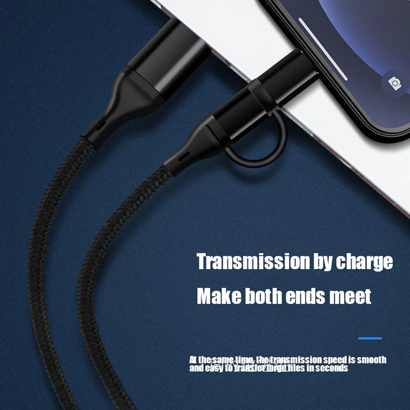4 in 1 Charging Cable PD Multi-Function Fast Charging Data Cable Type-C To Type-C Charging Cable Phone Charging Cable