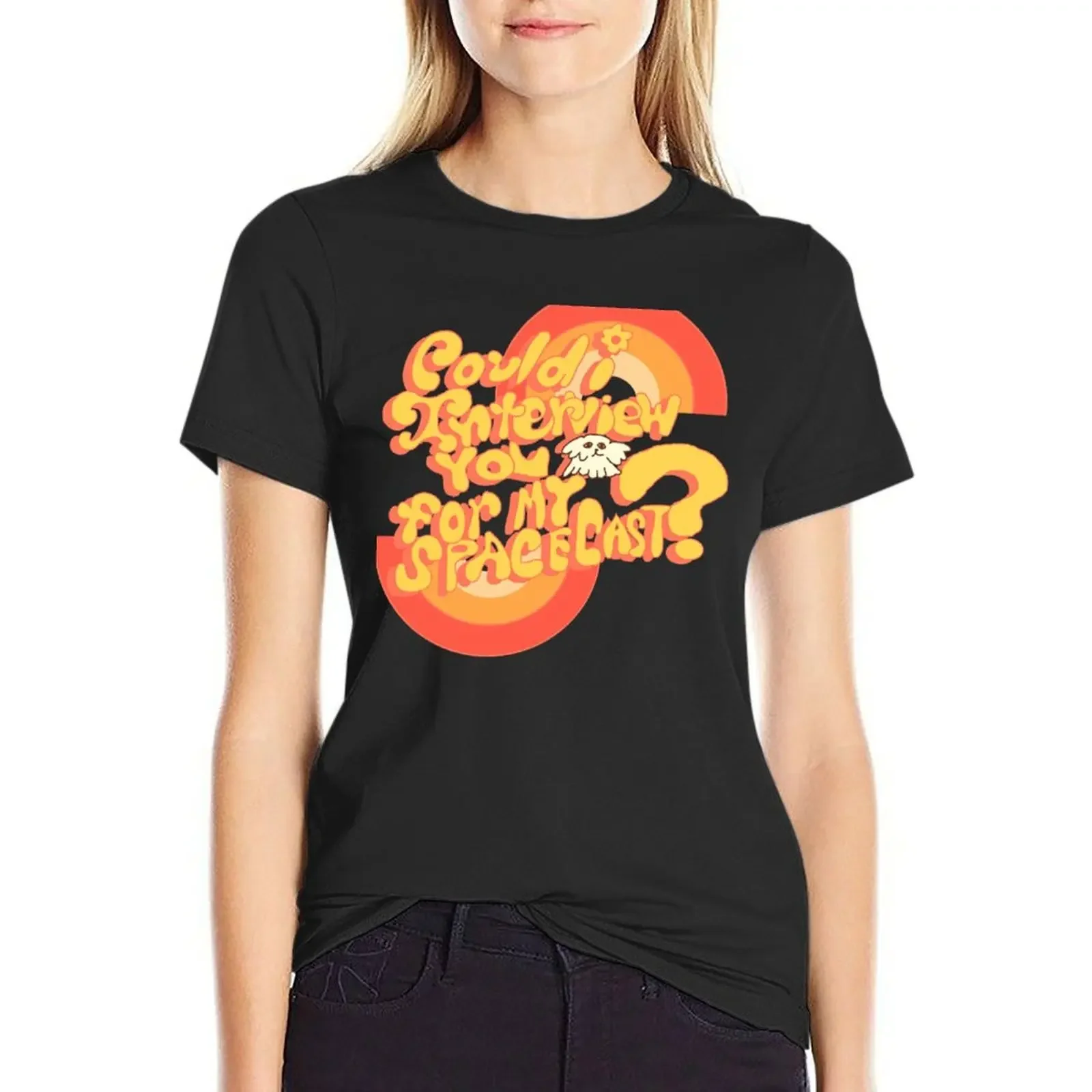 The Midnight Gospel- Could I Interview You For My Spacecast Sticker T-Shirt tees cute tops t shirts for Women