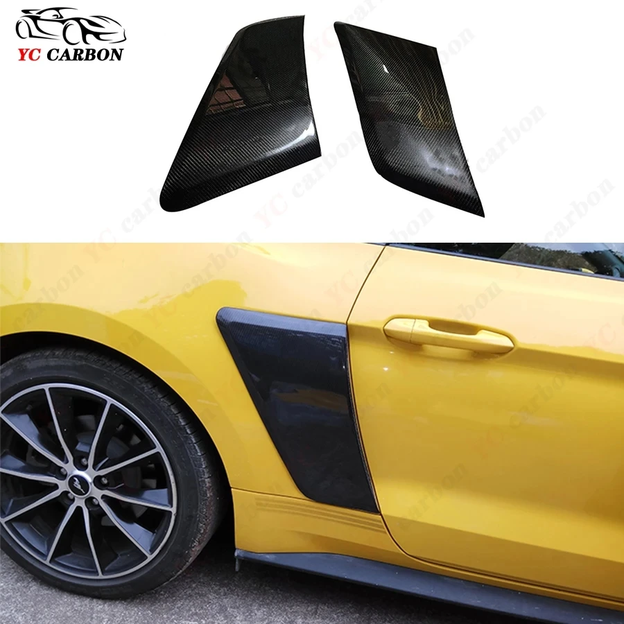 

For Ford Mustang 2015-2020 Carbon Fiber Racing Rear Bumper Side Fender Panels Vent Air Intake Covers Car Side Vent Air Flow