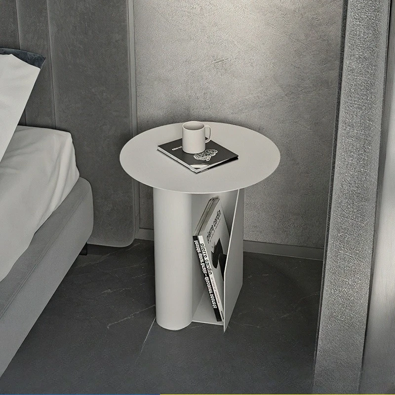 

Nordic designer bedroom bedside table modern simple white minimalist small creative bedside table