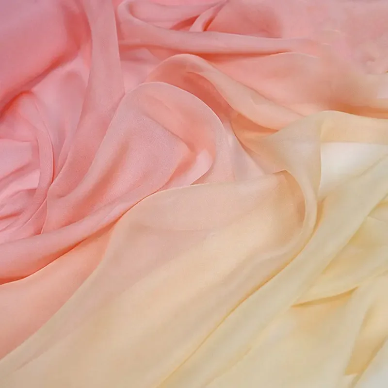 1m Multicolor Gradient Chiffon Fabric Shaded Color Tulle Handmade DIY Window Screening Dress Stage Arrangement Sewing Material