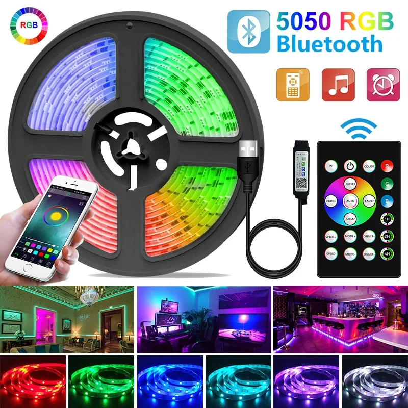 USB Bluetooth RGBWW Light Strip SMD Flexible LED Light Strip with TV Desktop Screen Backlight Diode