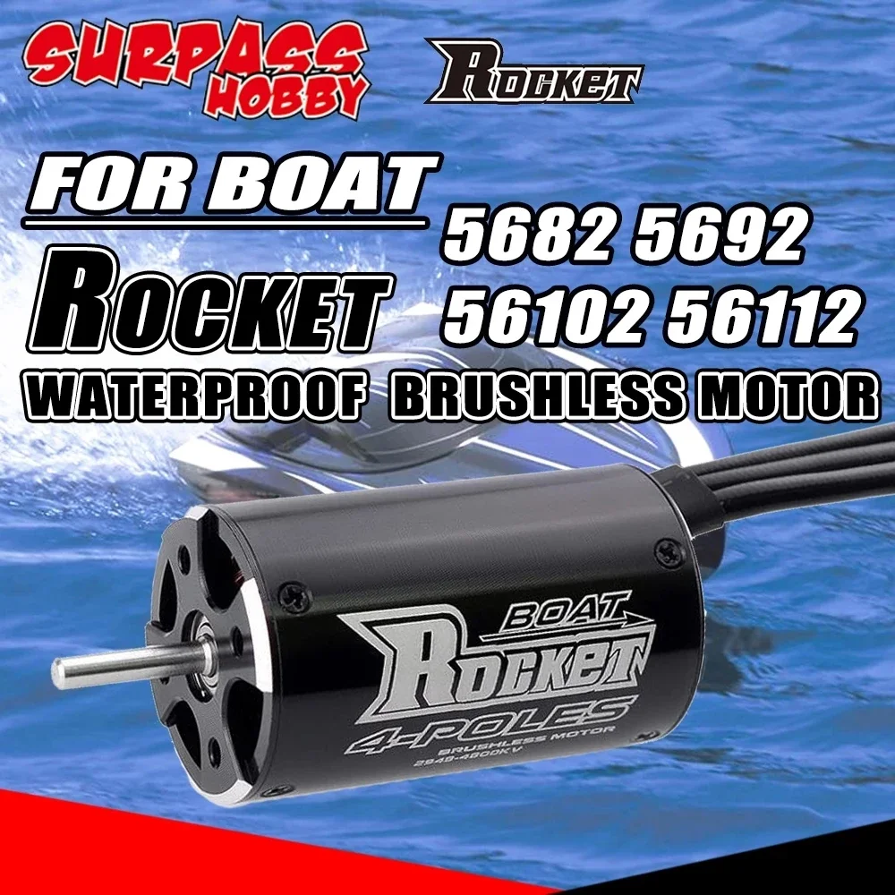 SURPASS HOBBY ROCKET 5682 5692 56102 56112 Rc Motor Waterproof Brushless Motor for RC Boat Car Traxxas Blast Feilun FT012 Scx24