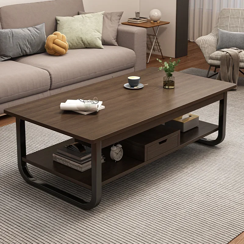 

Modern minimalist coffee table, small apartment, living room, sofa, nearby balcony, tea table, rental room, rectangular tea tabl