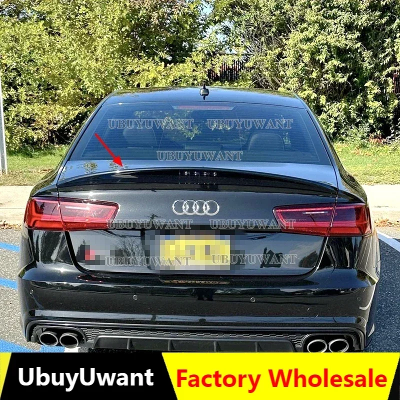 For Audi A6 C7 Carbon Fiber Rear Spoiler Trunk Wing 2012 -2018 HK style High quality real carbon fiber material spoiler