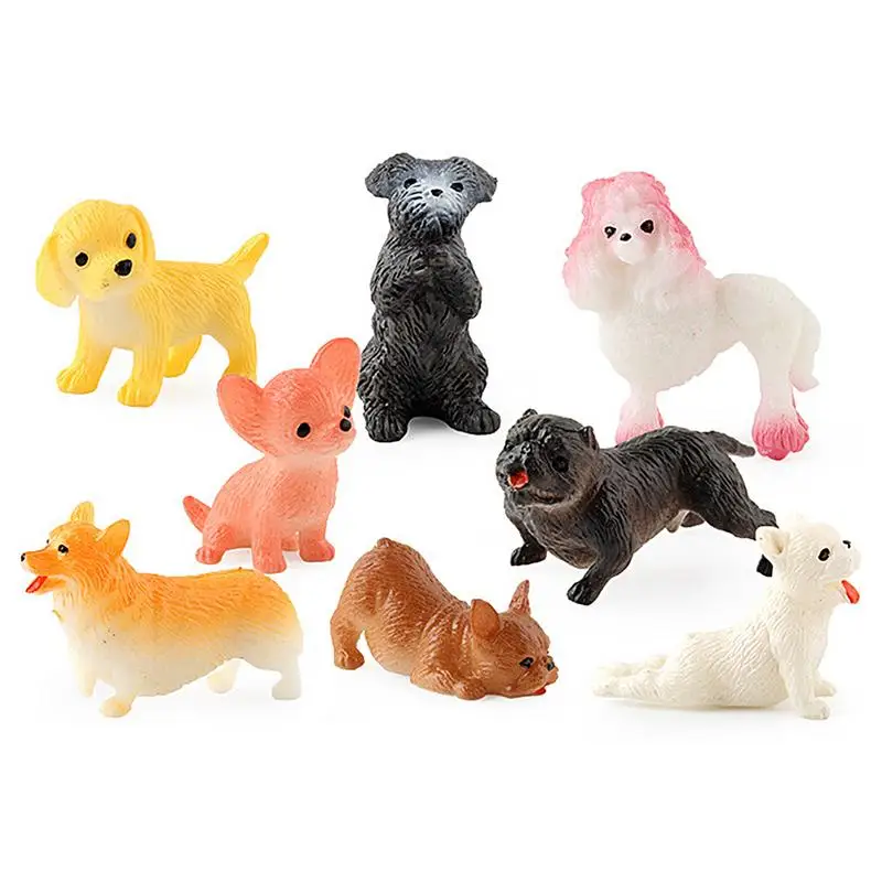 Small Dog Figurines 8 Pieces Dog Figures Realistic Toy Dog Action Figurines Dogs Animals Toy Dog Statue Educational Toy For