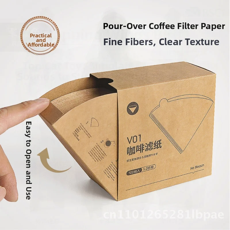 

Conical Wood Pulp Hand-Brewed Coffee Filter Paper V-Shaped Funnel for American Coffee Machine Drip Filter 1-2/2-4 Servings