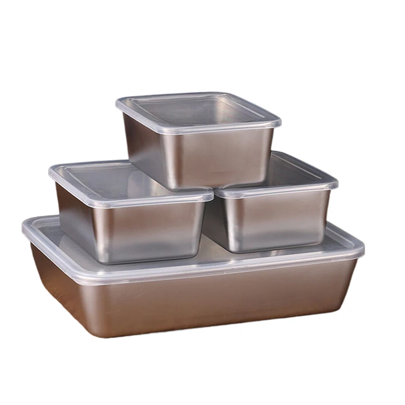 

Stainless Steel Refrigerator Meat Storage Box Food Storage Containers With Lid Refrigerator Organizer Container Kitchen Storage