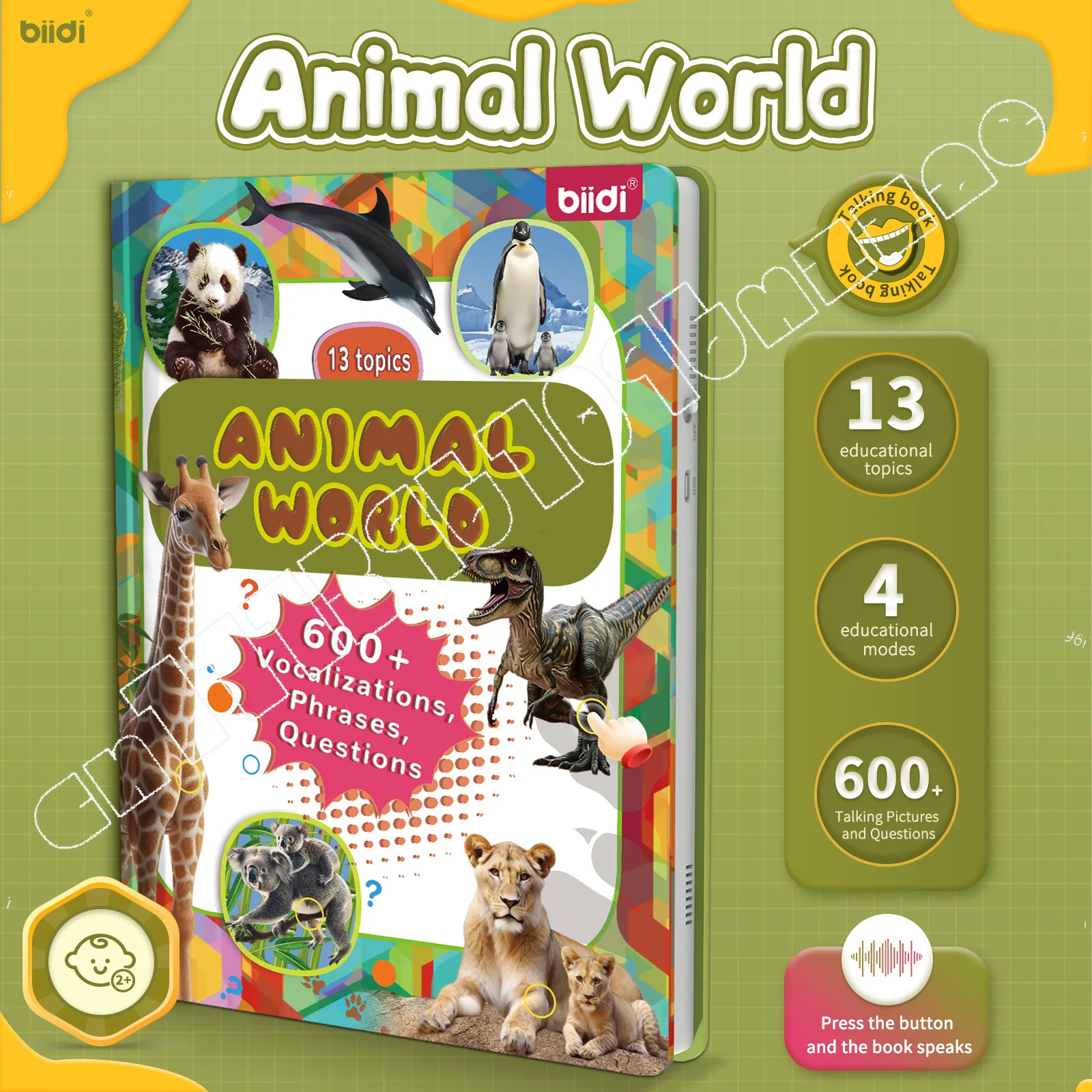 English Talking Animals Vocal Point Reading Children's Early Education Machine