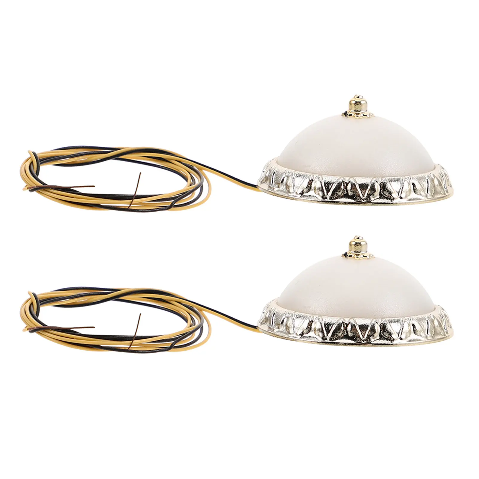 2Pcs Dollhouse Ceiling Light Miniature Round Lamp for Bedroom Living Room Fine Craftsmanship Warm Glow DIY Miniature Scene