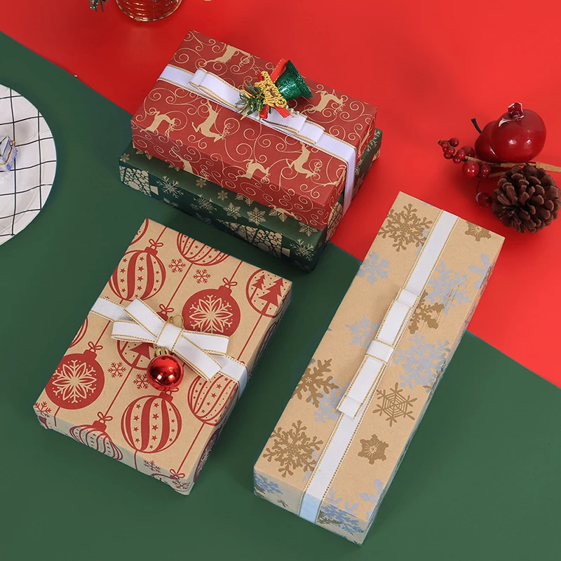 Christmas Gift Wrapping Paper Birthday Party Wedding DIY Craft Paper Xmas Elements Collection Gift Box Packaging Papers