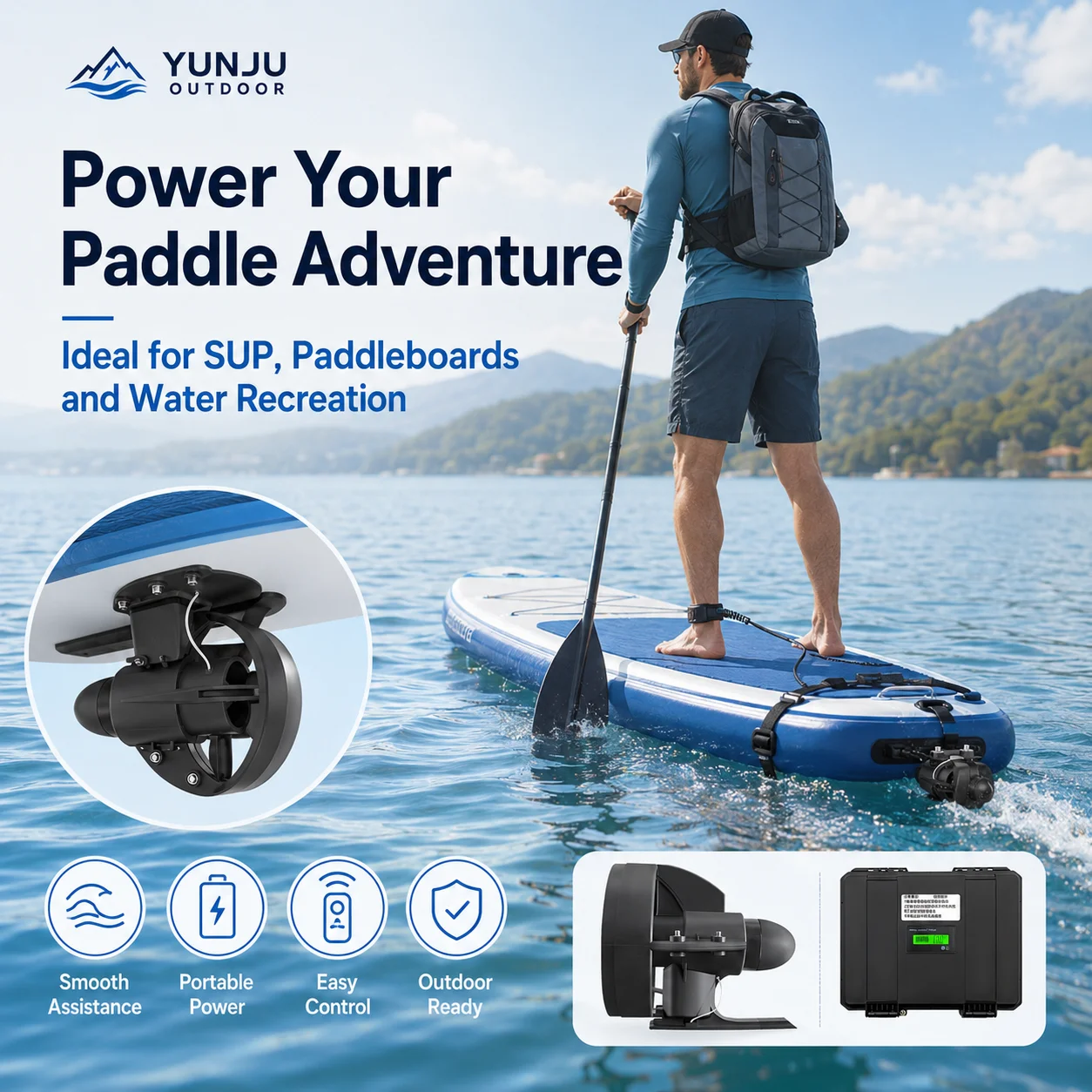 Electric Paddleboard Propeller Motor D260 SUP Thruster With Battery Remote Control For Stand UpPaddle Board Water Sports OEM ODM