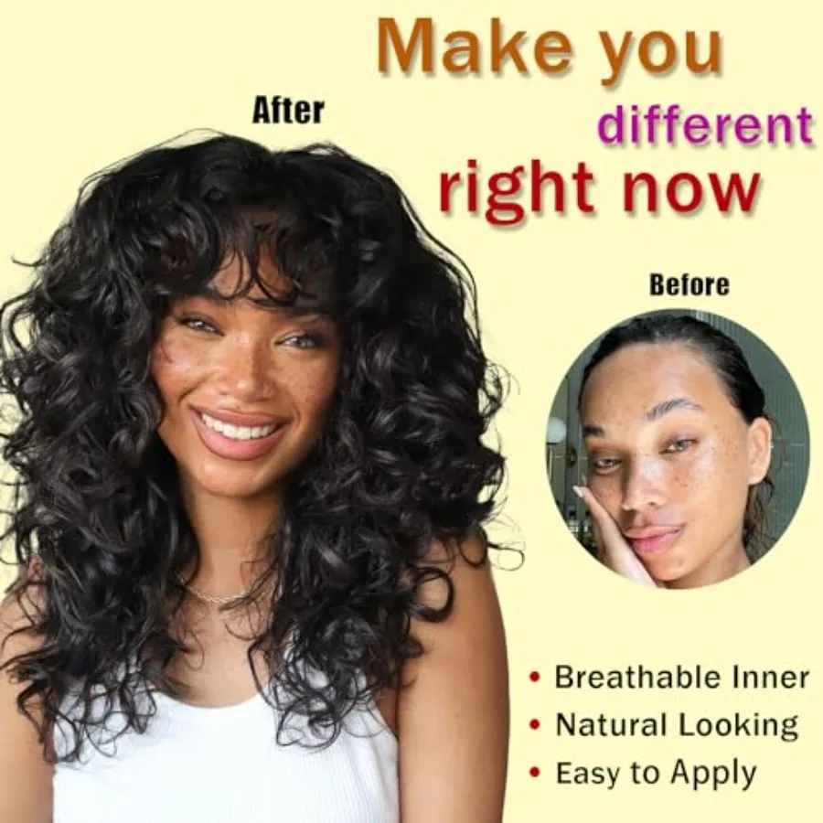 20 بوصة طويلة كبيرة مجعد شعر مستعار الأفرو مع الانفجارات للنساء الأبيض والأسود أومبير براون الاصطناعية استبدال الشعر شعر مستعار مثالية ل Cos #4