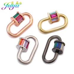 Juya 18K Plated Connector Decorative Fastener Screw Bolt Carabiner Clasps Accessories For DIY Mesh Chain Pendant Jewelry Making