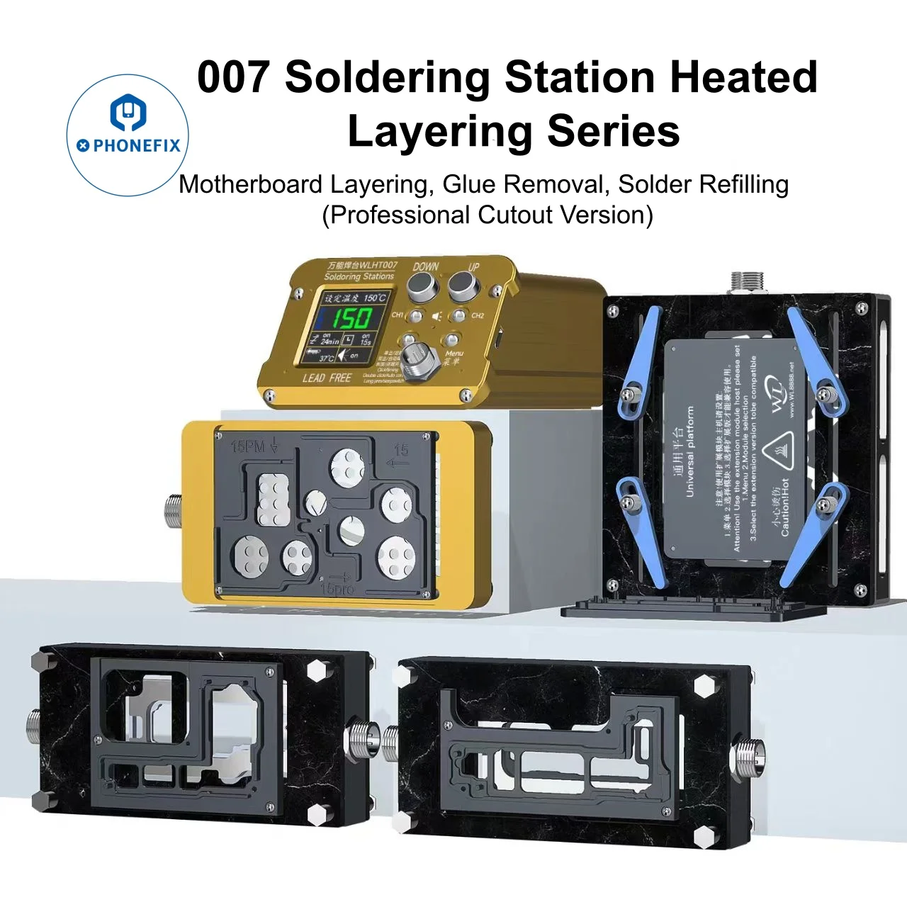 

Паяльная станция WL HT007 для предварительного нагрева материнских плат, многослойная нагревательная пластина для удаления припоя с процессоров iPhone X-17PM
