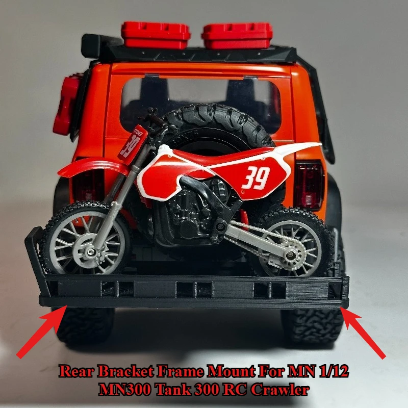 Rear Bracket Frame Mount For MN 1/12 MN300 Tank 300 RC Crawler Upgrade Parts No Drill Installation Cosmetic Accessories Kit