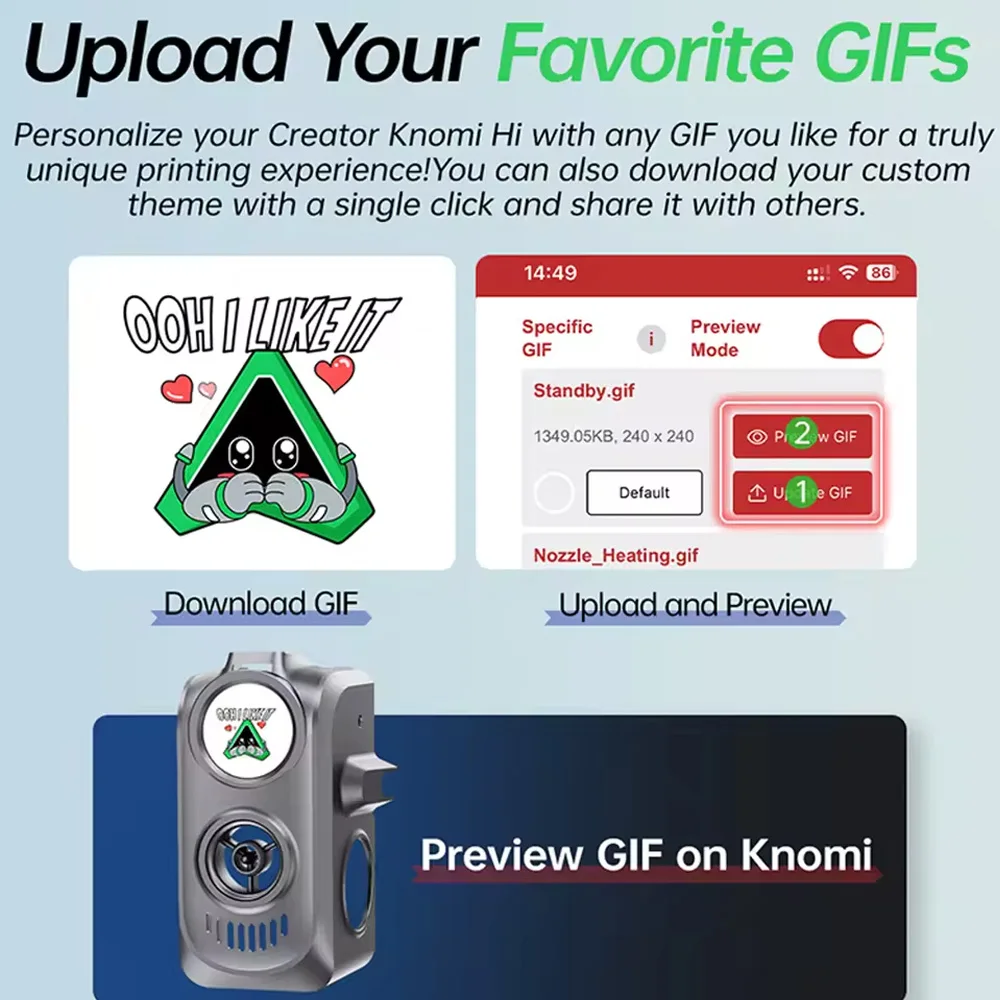 Originele Creator Knomi Hi voor Creality Hi 3D-printer Smart Display Seamlesslal-time Print Monitoring Tool OTA Firmware Update