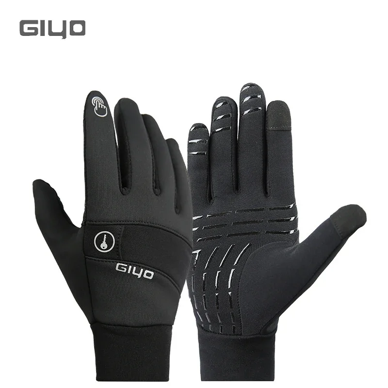 

GIYO S-13/S-12 Mountain Bike Winter Full Finger Plush Glove EIEIO Bicycle Windproof Warm Touch Screen Gloves Cycling Equipment