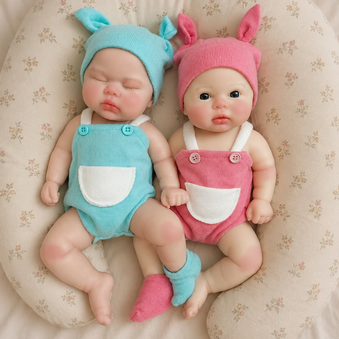12 Inch Cuddly Open Mouth bebê reborn de silicone sólido Girl & Boy Doll With Painted Skin Soft & Flexible Newborn  Doll - view 3