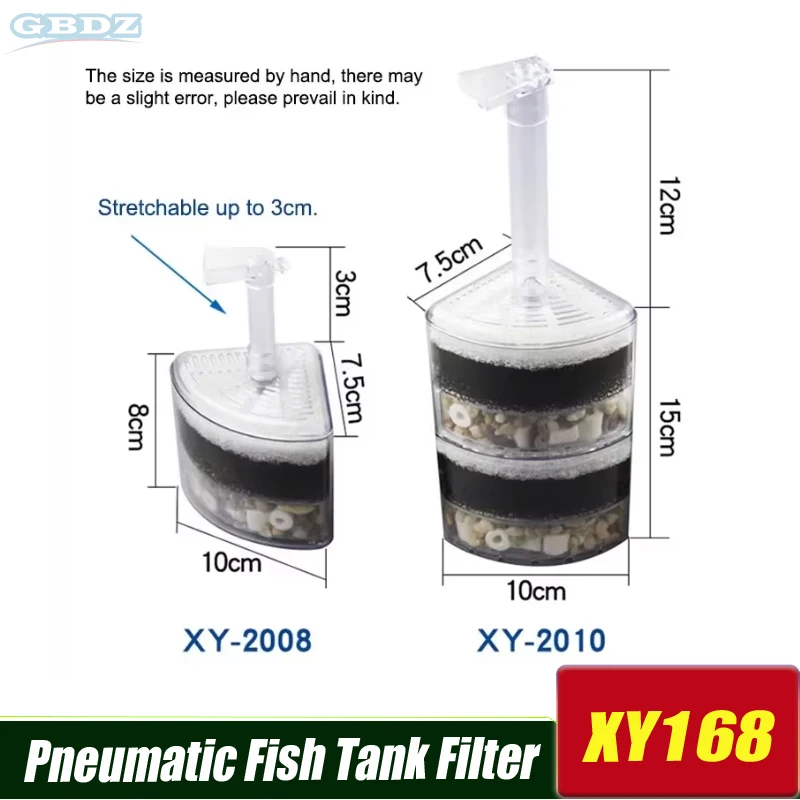 Reusable Multi-Layer Biochemical Aquarium Fish Tank Corner Air Bubble Filter with Bio Sponge Stone Air Driven