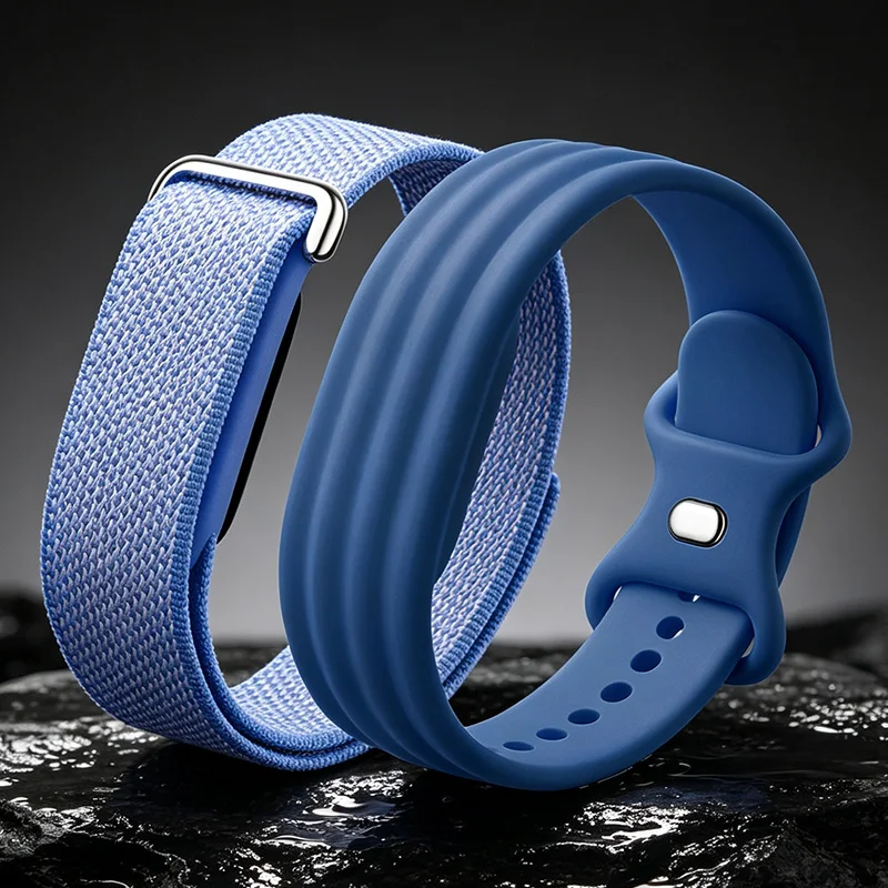2PCS Braided Watch Strap for Google Fitbit Air Nylon+Silicone Loop Bracelet For Fitbit Air Sport Wristband