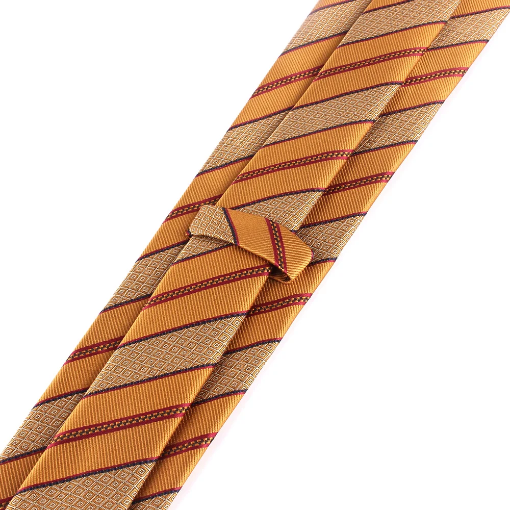 Orange Braune Krawatten für Männer und Frauen, Anzug, gestreifte Krawatte für Party, Business, klassische Paisley-Krawatten, Hochzeit, Krawatte, Bräutigam-Geschenke – Detail 21
