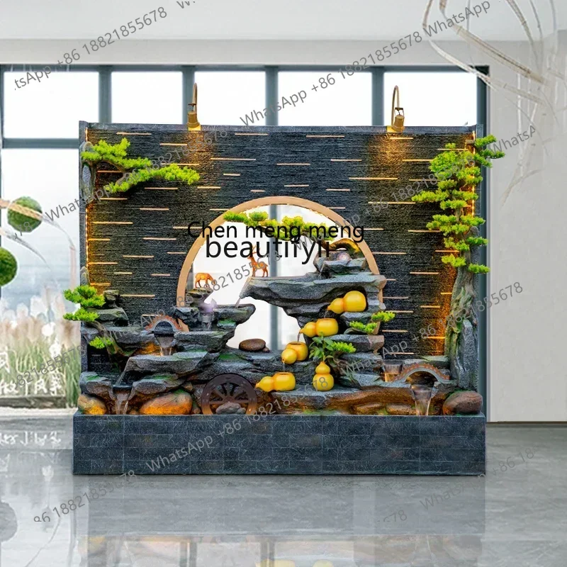 X Big Rockery Water Wall Fountain Decoration Fish Tank Circulating Water Curtain Wall Home Hallway Decorative LandscapeA