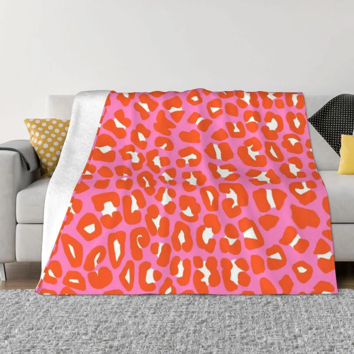 

Pink and Orange Leopard Spots Print Pattern Throw Blanket Extra Large Throw Blanket wednesday