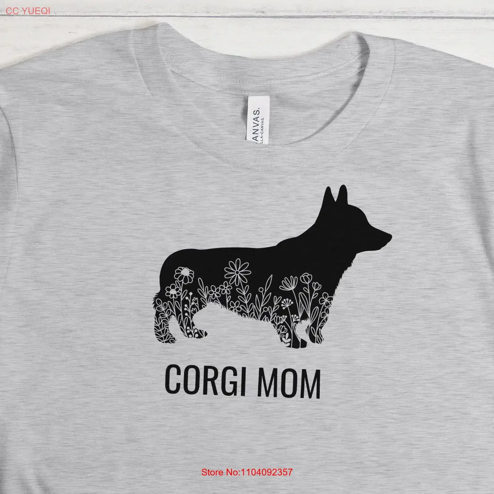Corgi Mom T Shirt Floral Design Dog Lover Apparel Women's Unique s Owner vintage Washed Casual graphic Versatile Comfortable