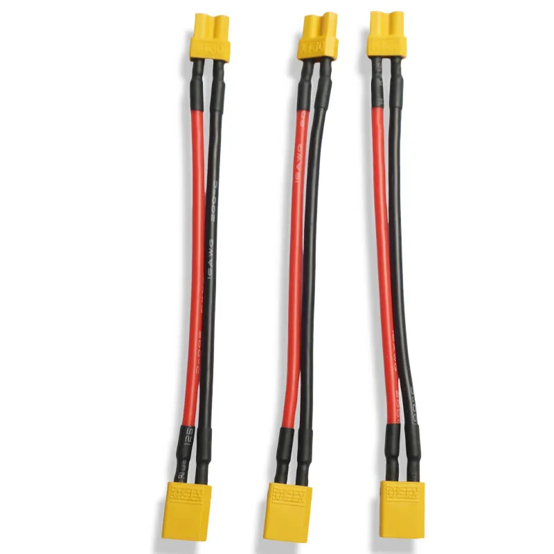 1-6pcs XT30 to XT30 Connector Adapter Male/Female Plug for RC FPV Quadcopter CineLog35 Drone Part 0CM 14AWG Silicone Wire Cable view 3