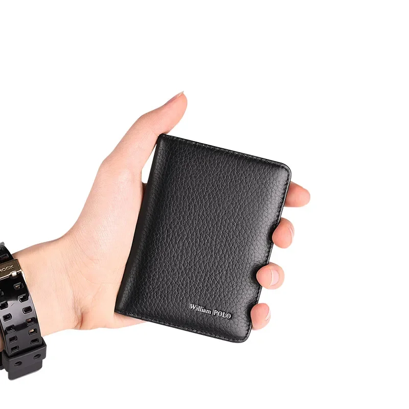 Men Card wallet small purse Mens Business Genuine Leather Luxury Brand Credit Card Holder thin wallets slim design