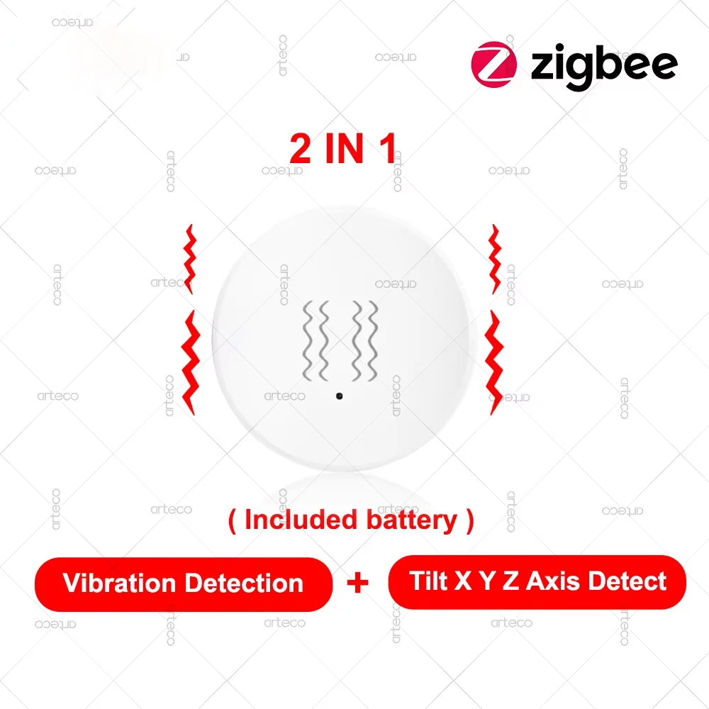 Smart Zigbee Vibration Sensor Tilt Sensor Home Security Automatisierung Motion Shock Alarm Sensor Unterstützung Home Assistant Zigbee2MQTT