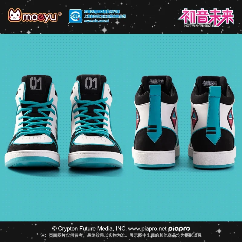 Moeyu Hatsune Miku sapatos para homens e mulheres, Vocaloid Cosplay, tênis masculino, tênis, esporte, atlético, figura de anime, sapatos casuais