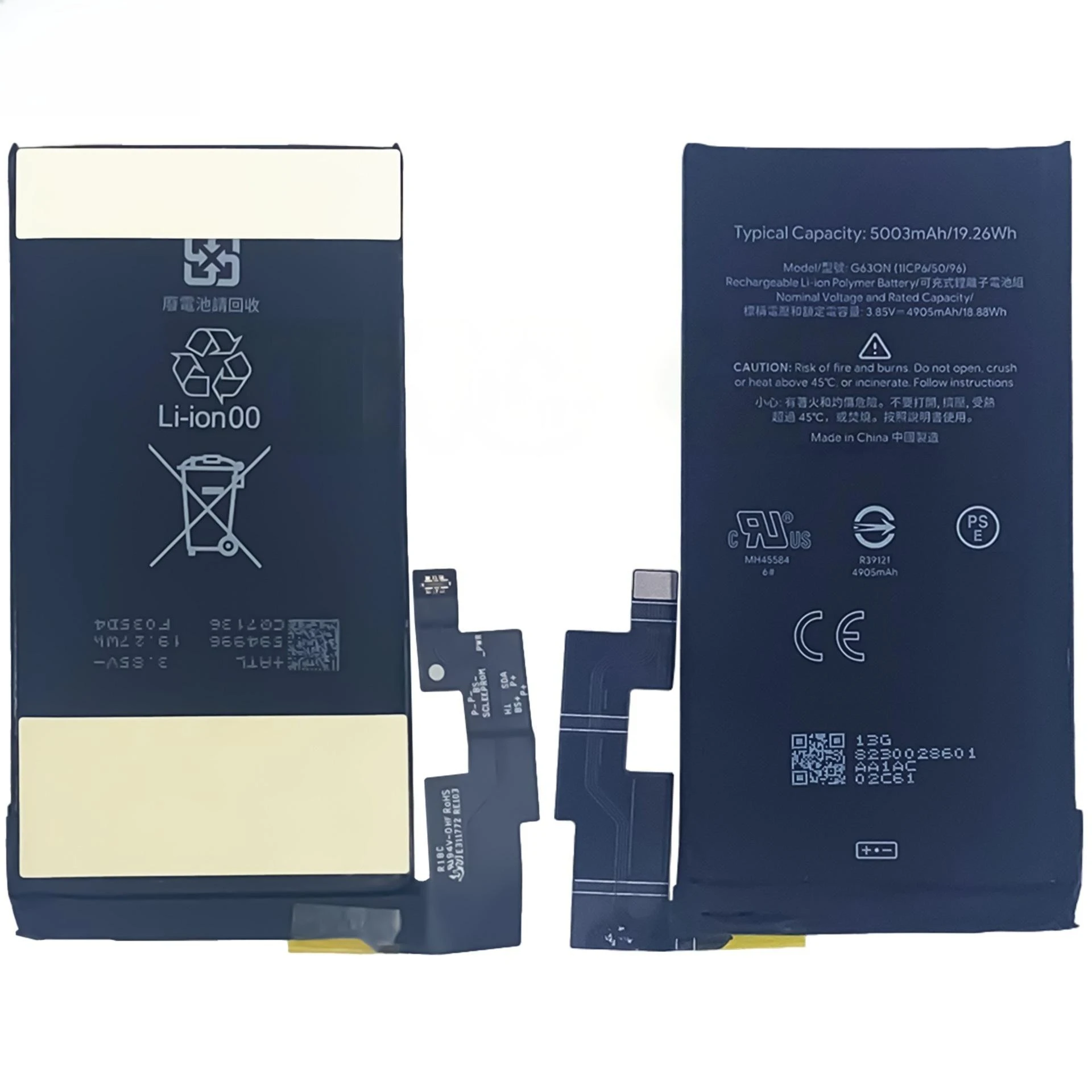 بطارية بديلة 4614 مللي أمبير/5003 مللي أمبير/4350 مللي أمبير في الساعة GMSB3 G63QN GLU7G لجهاز Google Pixel 6/ 6 Pro /pixel 6A #3