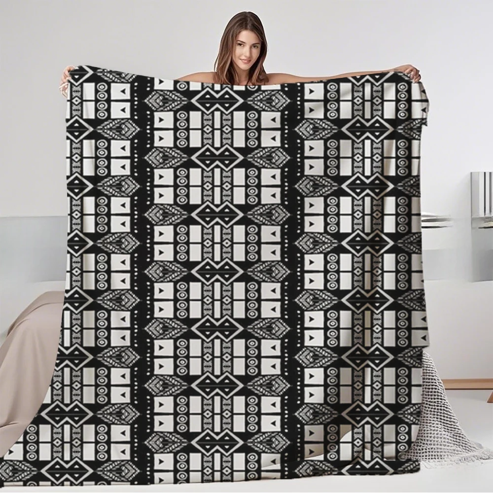 

Quality Flannel Cozy Blanket Modern African Boho Mudcloth Vintage Floral Quilted Bed Runner Coverlet Hypoallergenic No-shedding