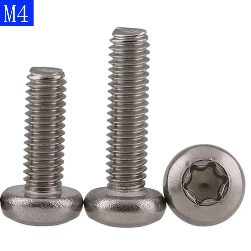 M4 - 0.7  (4mm) Button Head Torx Security Machine Screws A2 304 Stainless Steel bolts