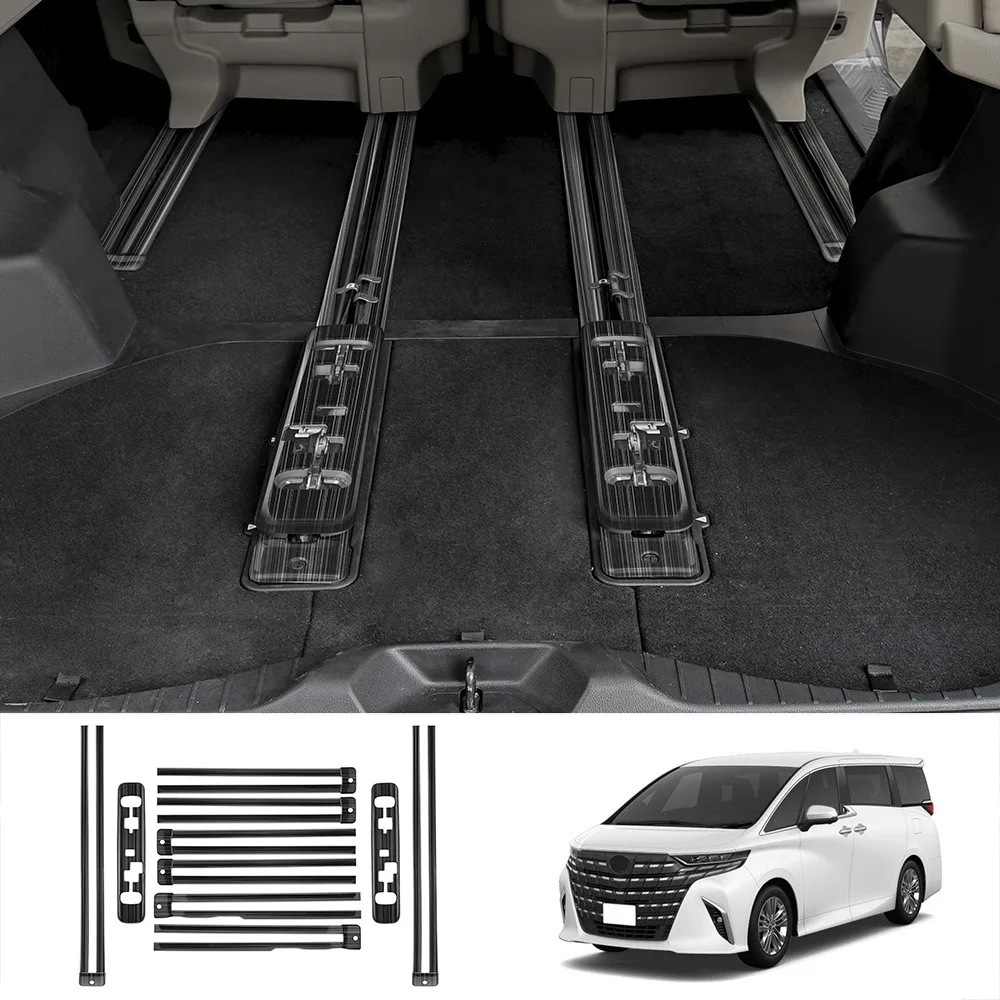 For Toyota Alphard Vellfire 40 Series 2023 2024 Car Rear Seat Sliding Track Rail Bonnet Cover Trim Sticker Accessories Styling