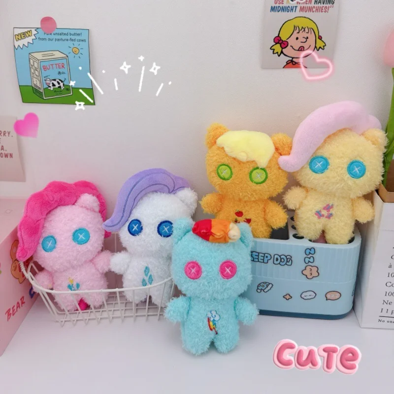 أنيمي بلدي ليتل المهر ألعاب من القطيفة المفاتيح Kawaii حقيبة الظهر قلادة ديكور محشوة دمية على شكل حيوان الكرتون غرفة الديكور هدية عيد ميلاد