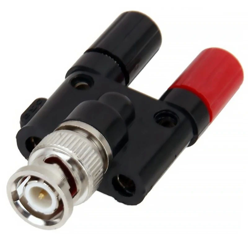 Plugue bnc 4mm, conector divisor de plugue banana, plugue macho bnc para 2x4mm, adaptador de soquete fêmea banana