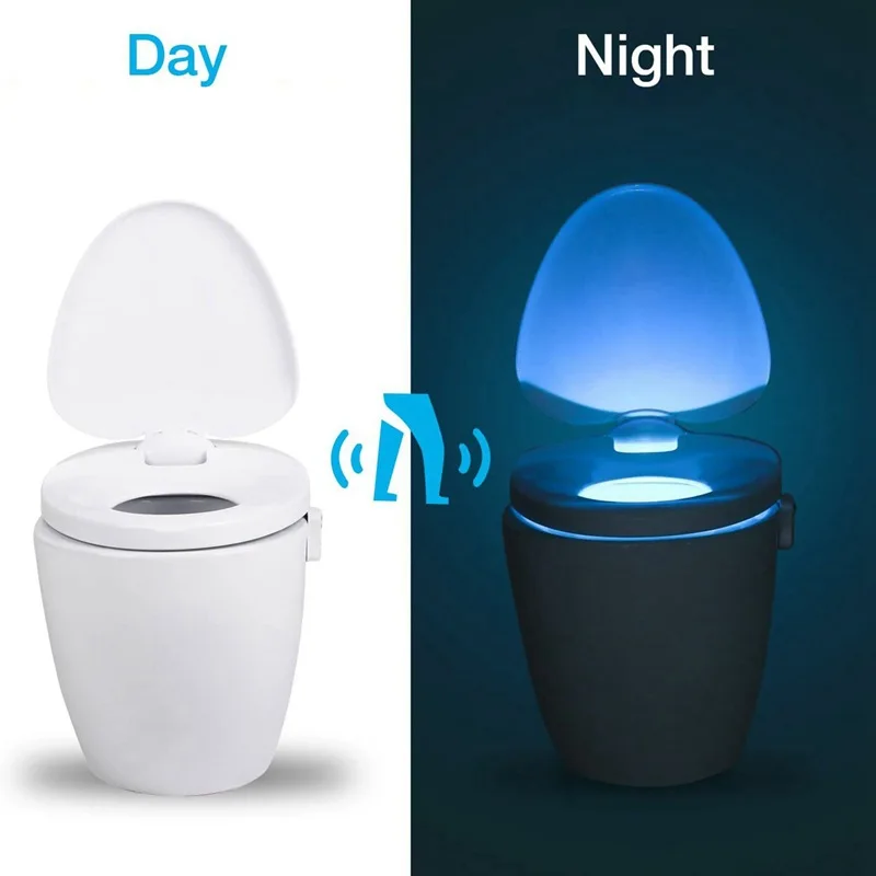 Mini Kawayi Human Infrared Sensing Light LED Night Light Stick Toilet 16/8 Color Bathroom Colorful Motion Sensing Night Light