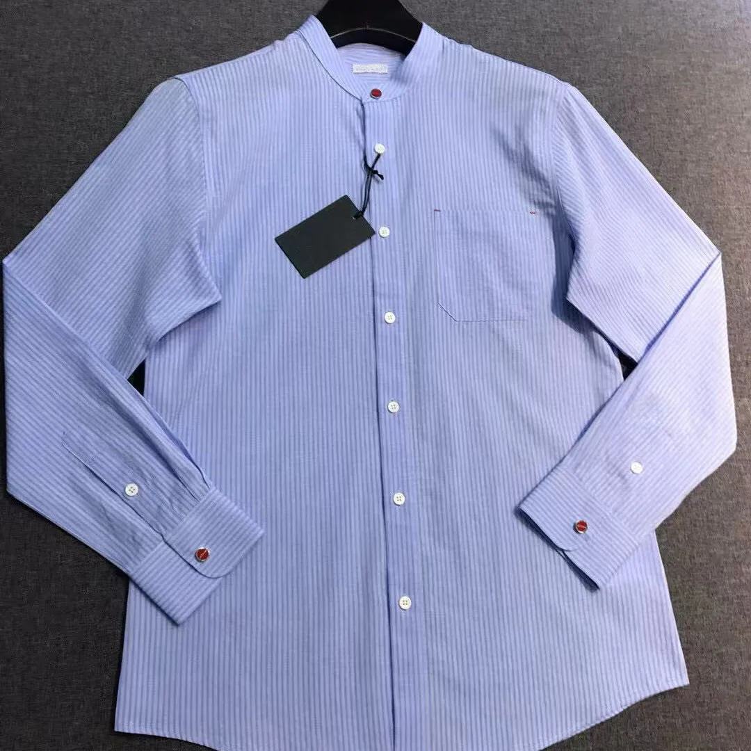 Italian Autumn Kiton Men's Summer New Fashion Men's Casual Long Sleeve Shirt Business Casual Solid Color Shirt