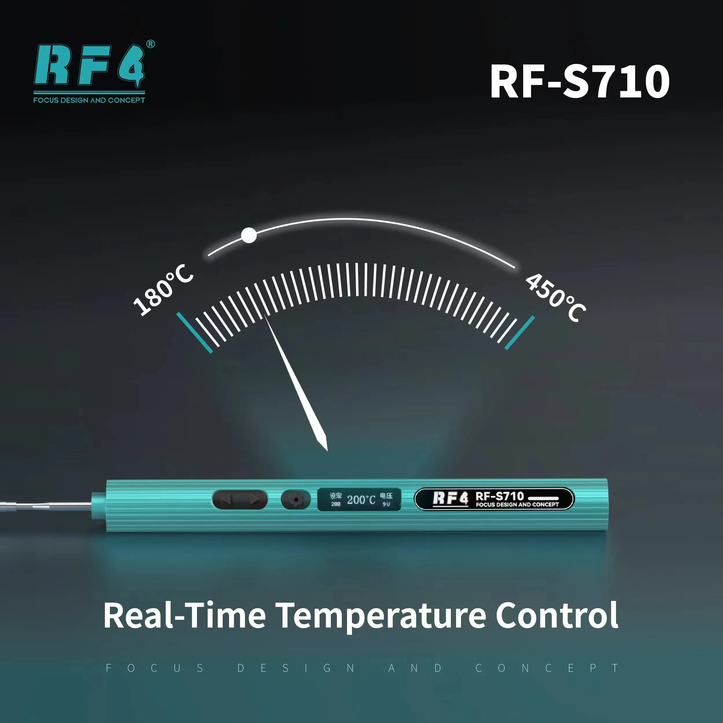 

RF4 RF-S710 Digital Soldering Iron Type-C Fast Charge Aluminum Alloy 180° Rotatable Screen Convenient Plug/go For Phone Repair